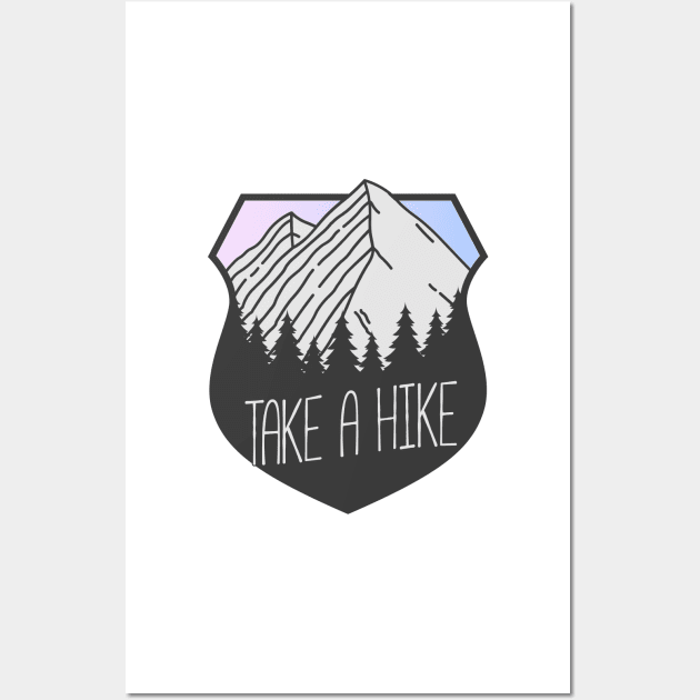 Take A Hike Mountain Crest Sunset Wall Art by KlehmInTime